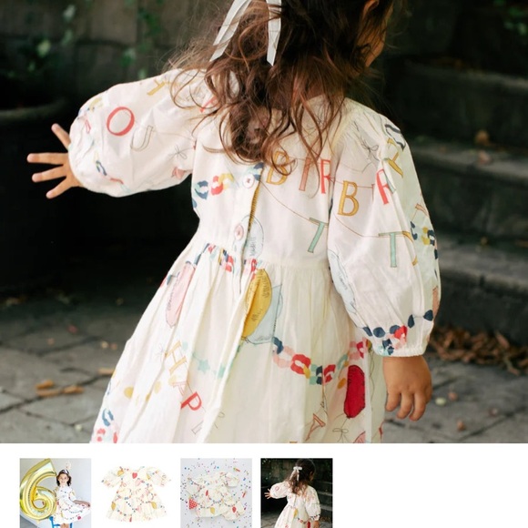 Pink Chicken Other - Pink Chicken Colorful Happy Birthday Print Dress Girls Size 8